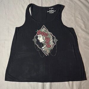 Torrid Black Sleeveless Crop Graphic Tank Top